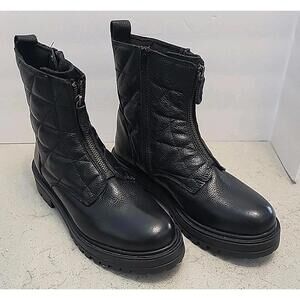 Albero Torresi Blk Quilted Leather Moto Boots US 8.5 EUR 40
